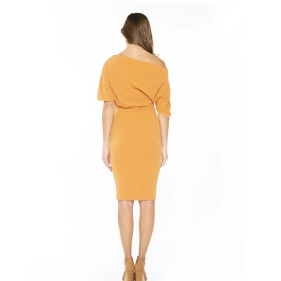 Alexia Admor Olivia Off-Shoulder Midi Dress Womens Plus Size 2X Stretch - Picture 4 of 13